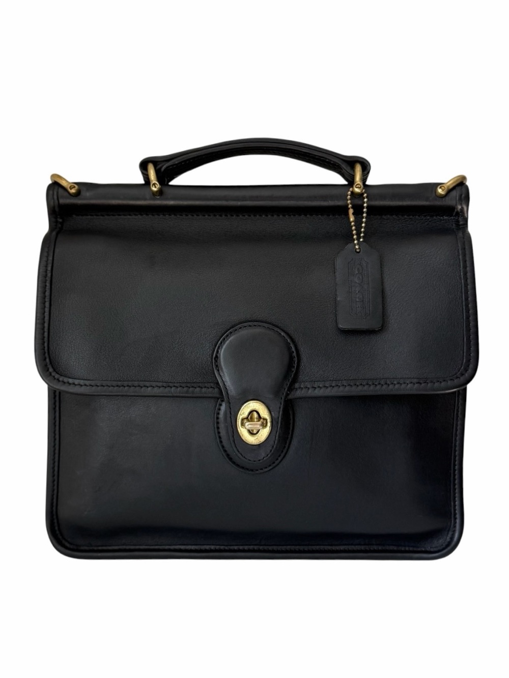 Vintage Coach 9927 Willis Bag Black USA Leather Crossbody Top Handle